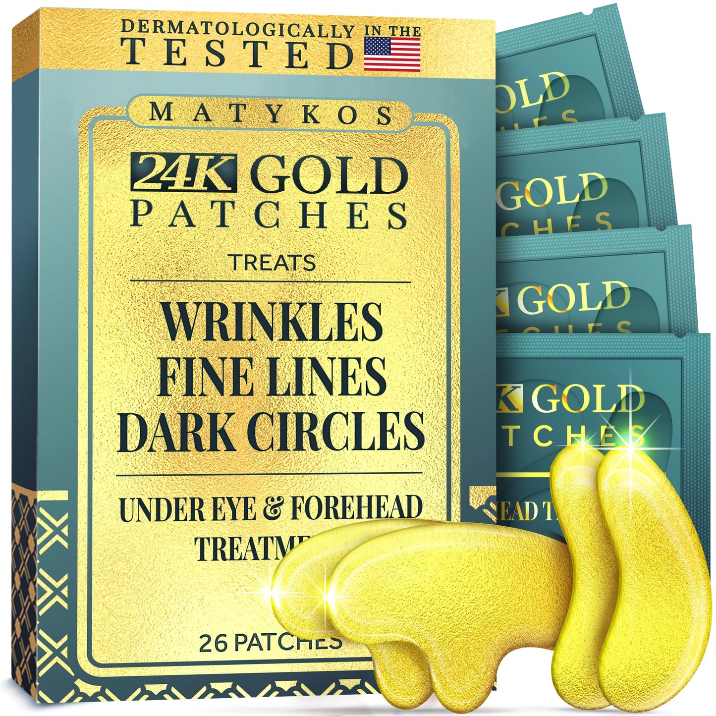 Forehead and Under Eye Wrinkle Patches for Face - Collagen, Hyaluronic Acid and Vitamin A Skin Pads - Forehead Line Remover Wrinkle Eye Patch Set - 26