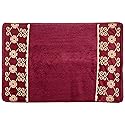 Popular Bath Bath Rug, Vlegant Rosa Collection, Burgundy/Gold