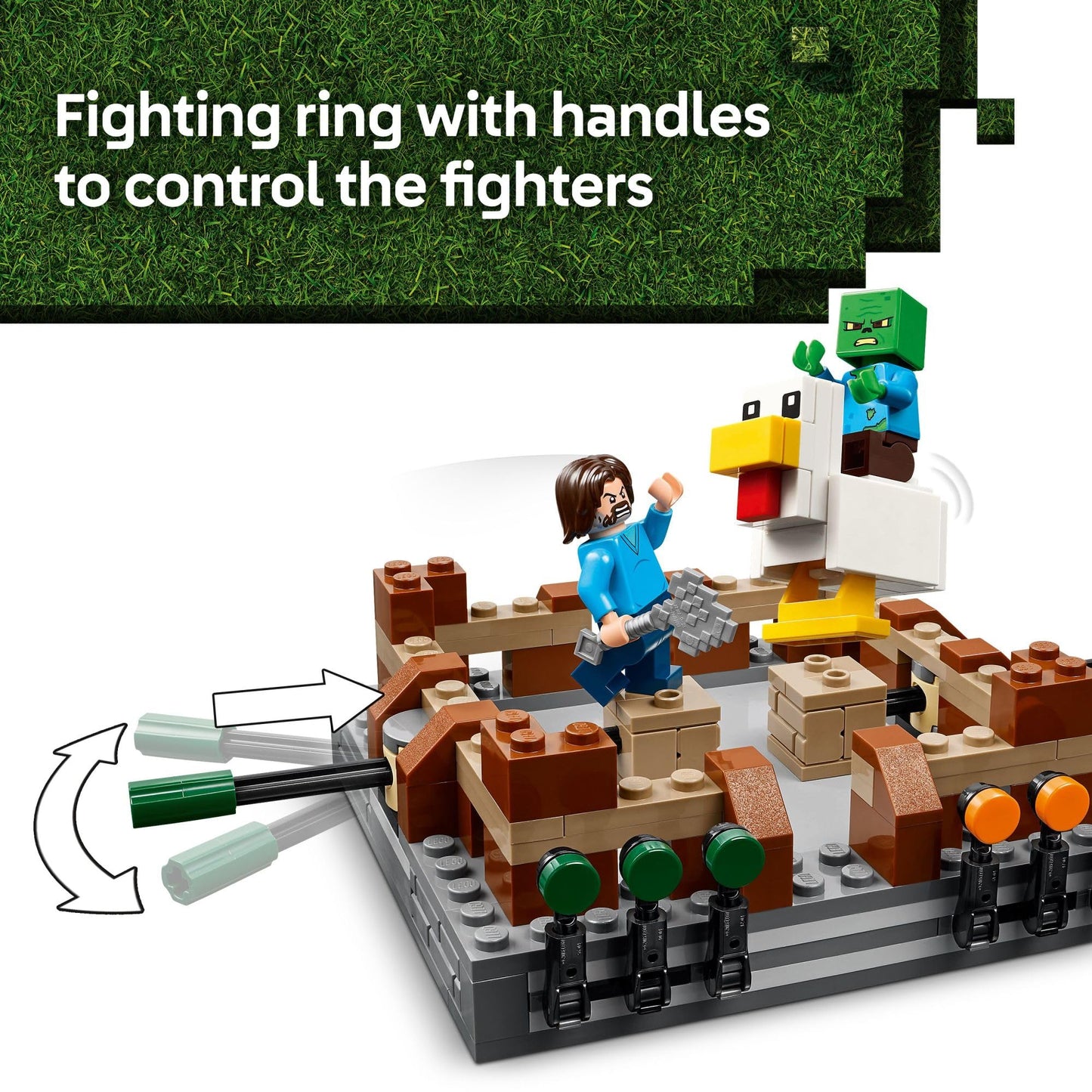 LEGO Minecraft Woodland Mansion Fighting Ring, Building Toy for Kids 10+, Includes Steve, Garrett, Henry & Chicken Jockey Figures, Birthday Gift 21272