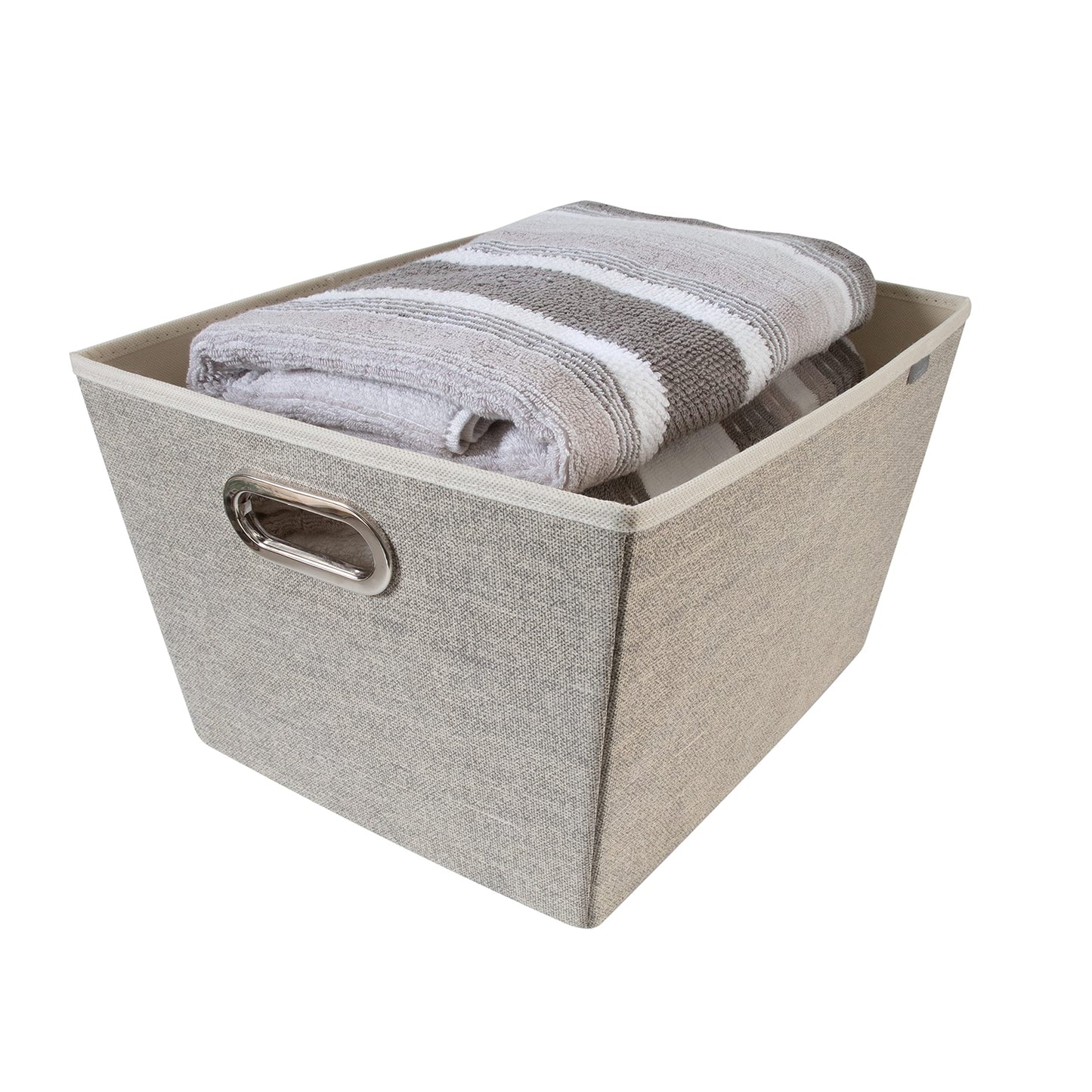 Simplify Large Grommet Bin in Faux Jute, Heavy Duty Storage Basket for Décor, Nursery, Office