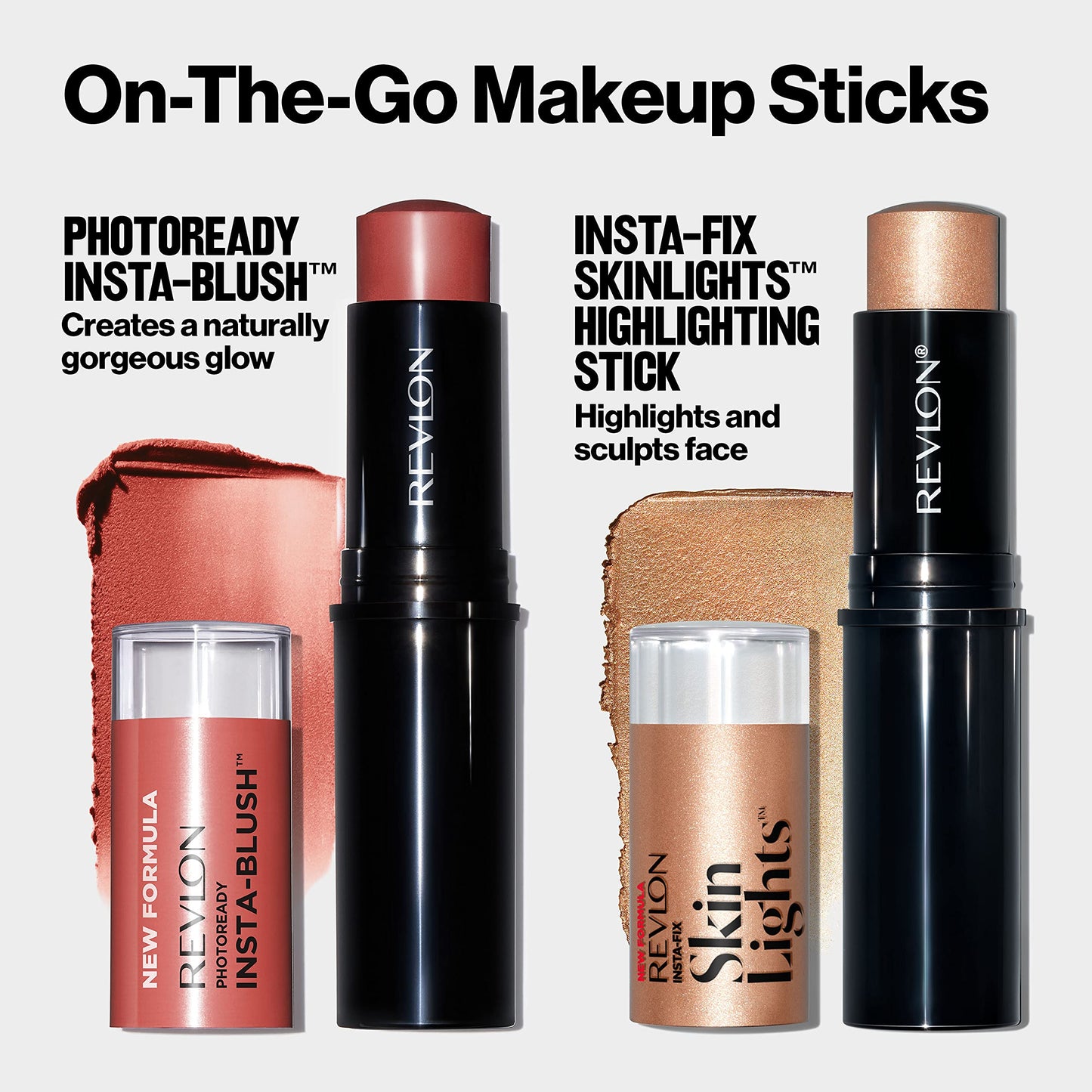 Revlon Blush Stick, PhotoReady Insta-Blush Face Makeup with Cream to Powder Formula, High Impact Color, Moisturizing Creamy Formula, 330 Nude Kiss