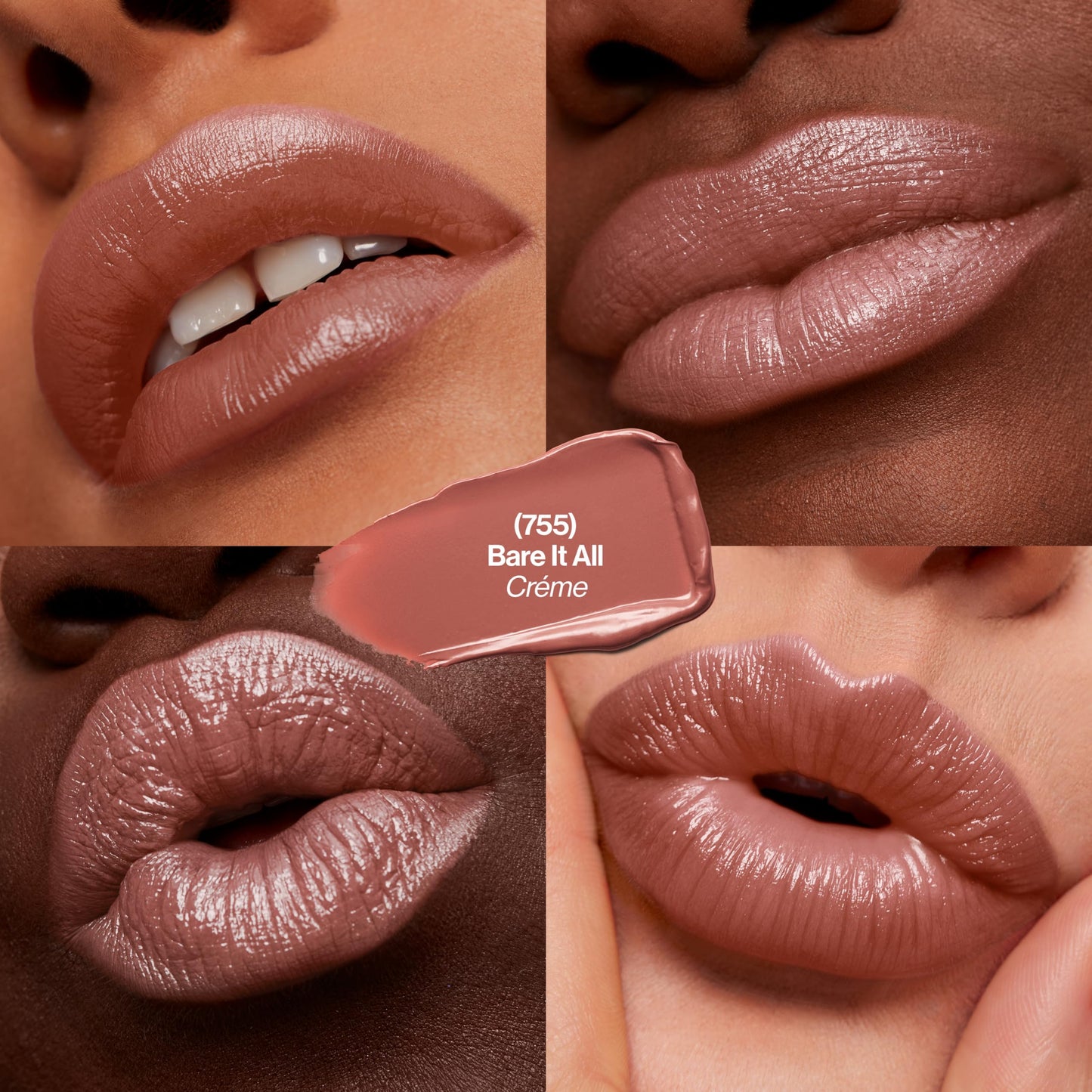 Revlon Super Lustrous Lipstick, Creamy Formula For Soft, Fuller-Looking Lips, Moisturized Feel, 755 Bare It All, 0.15 oz