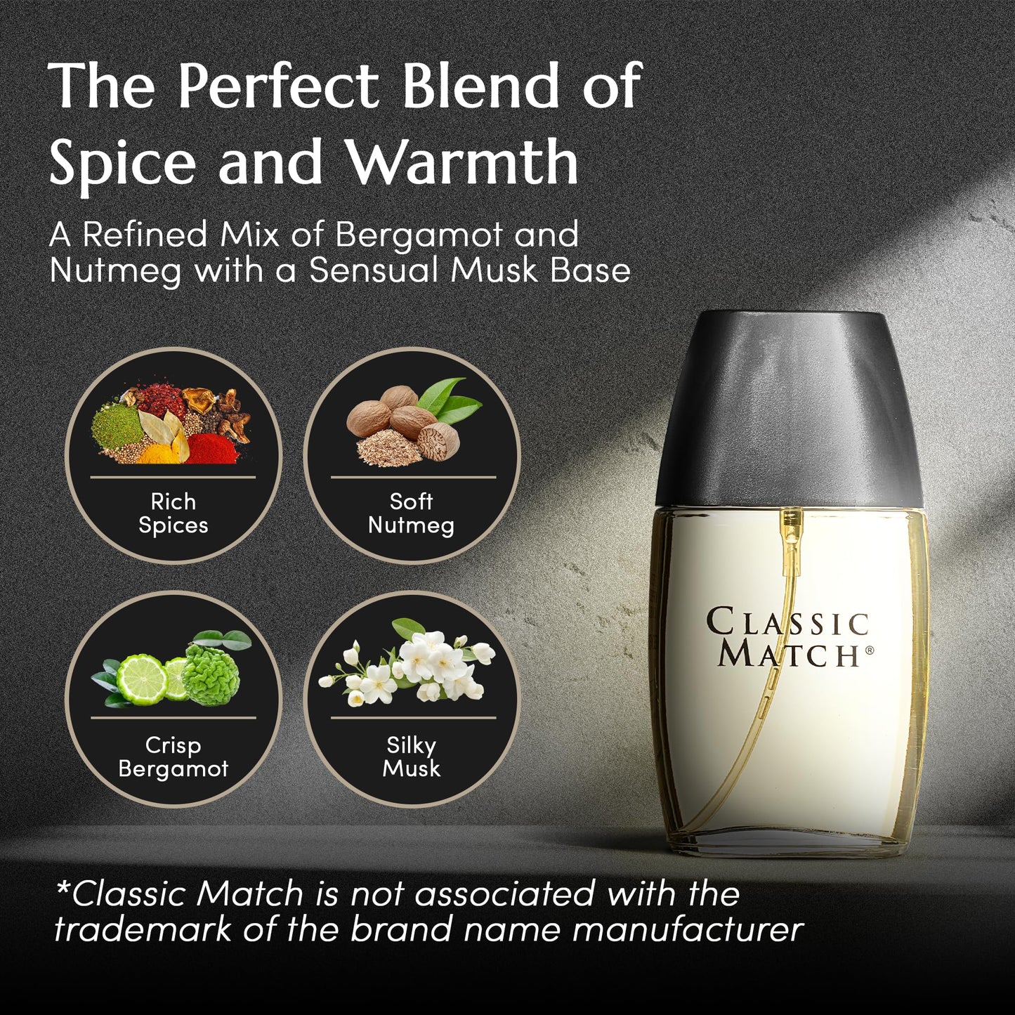 Parfums Belcam Classic Match for Men, Inspired by Designer Eau de Toilette Spray, 2.5 Fl Oz