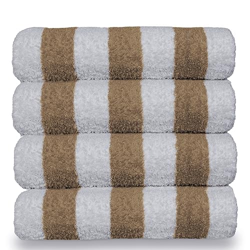 Luxury Hotel & Spa Towel 100% Cotton Pool Beach Towels - Cabana - Tan - Set of 4
