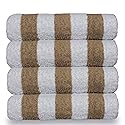 Luxury Hotel & Spa Towel 100% Cotton Pool Beach Towels - Cabana - Tan - Set of 4