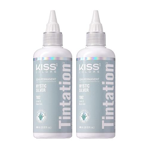 Red by Kiss Tintation Semi-Permanent Hair Color, Aloe Vera Water Based, Argan Oil, Olive Oil, Collagen & Keratin, Long-Lasting Color Dye (Mystic