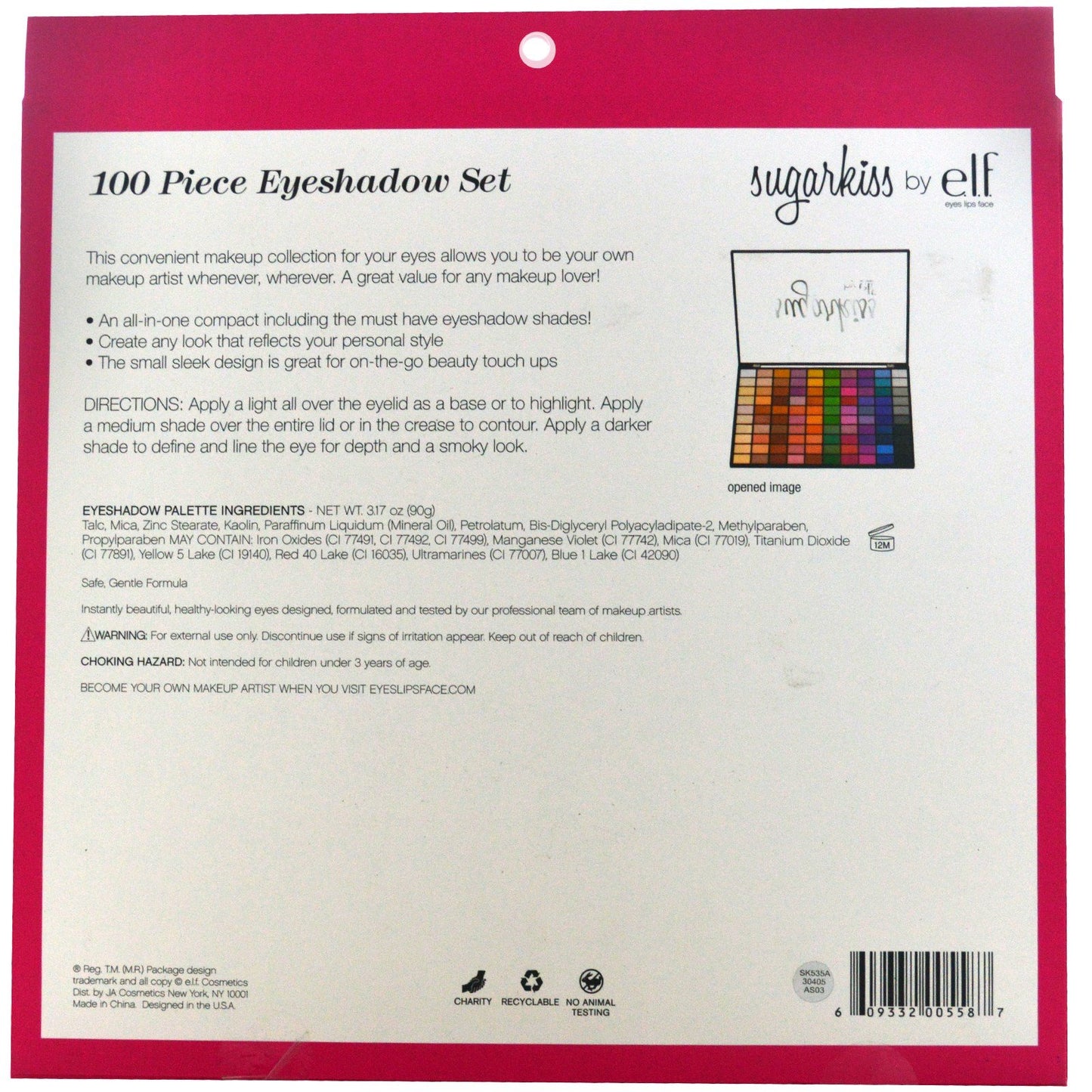 E.L.F. Cosmetics, Sugarkiss, 100 Piece Eyeshadow Set, 3.17 oz (90 g)