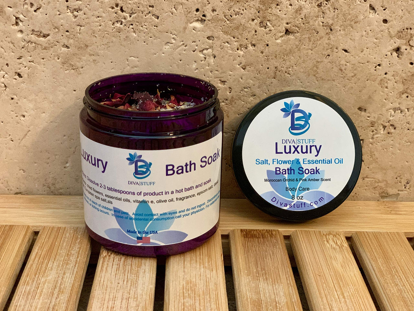 Luxury Bath Tea Soak With Epsom Salts, Dried Flowers and Essential Oils
