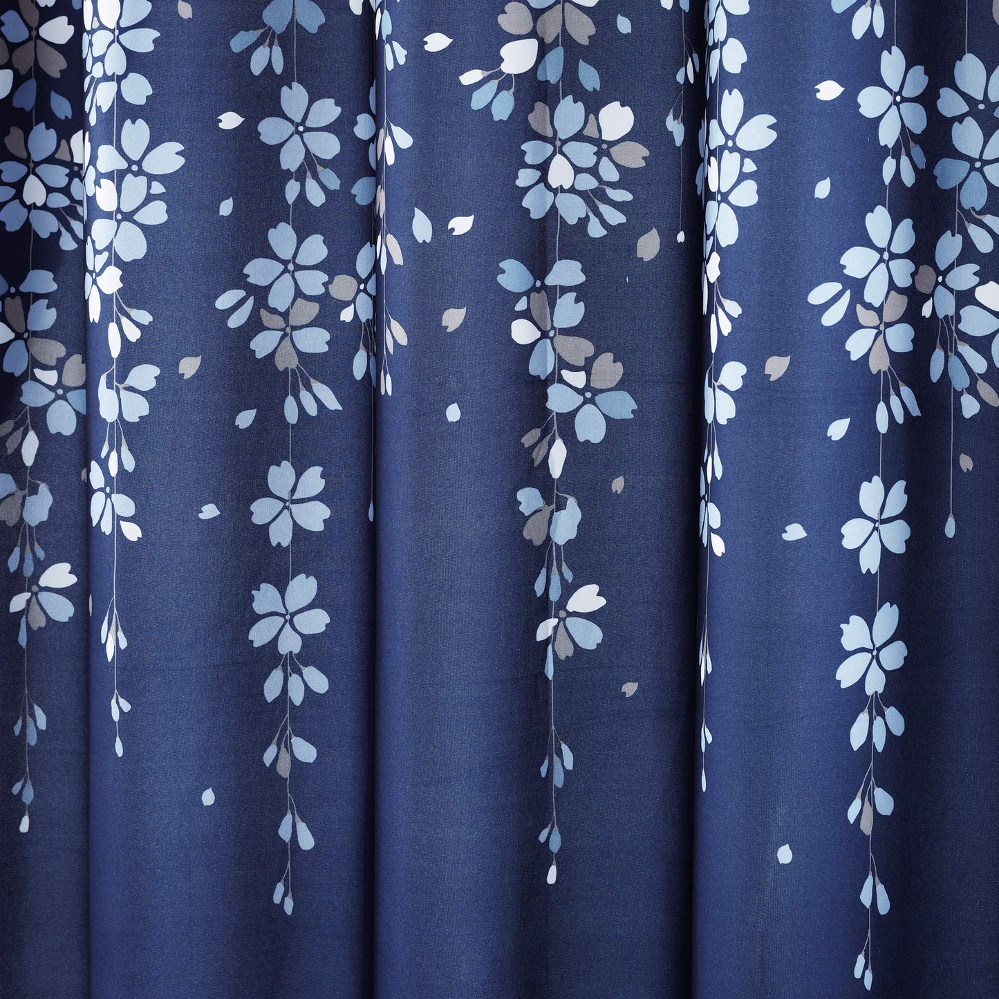 Lush Decor Weeping Flower Shower Curtain, Navy