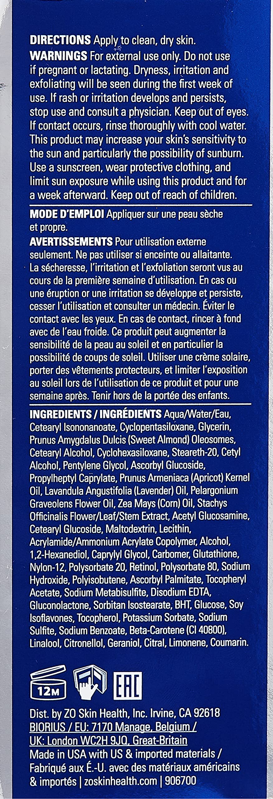 ZO SKIN HEALTH RETINOL SKIN BRIGHTENER 0.5% - 50 ML / 1.7 FL. OZ. U.S.,22230630