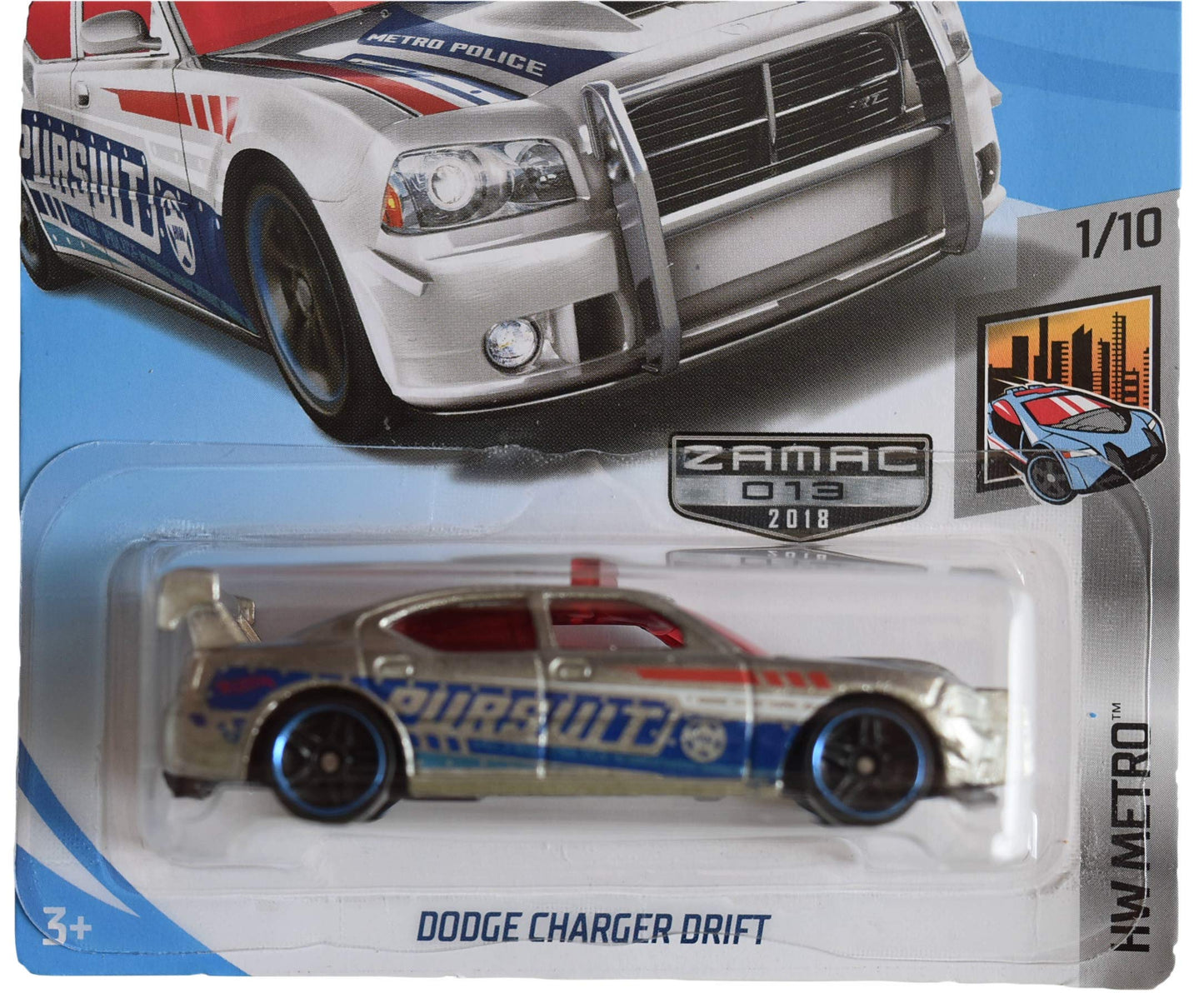 Hot Wheels Metro 1/10, zamac Dodge Charger Drift (2018 Month Card)