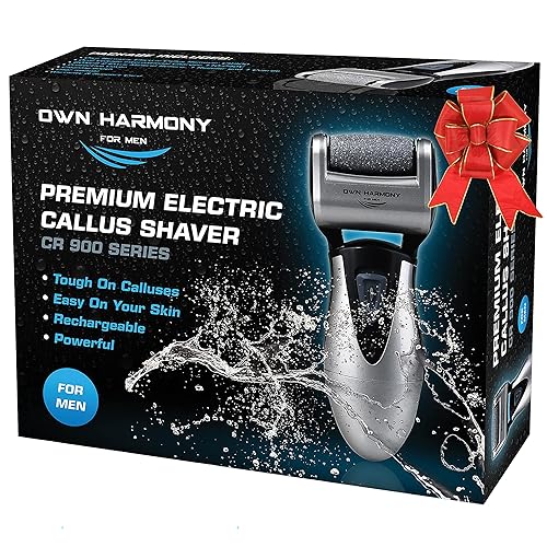 Electric Callus Remover: Rechargeable Electronic Foot File CR900 by Own Harmony(Tested Most Powerful) Best Pedicure Tools w 3 Rollers Professional