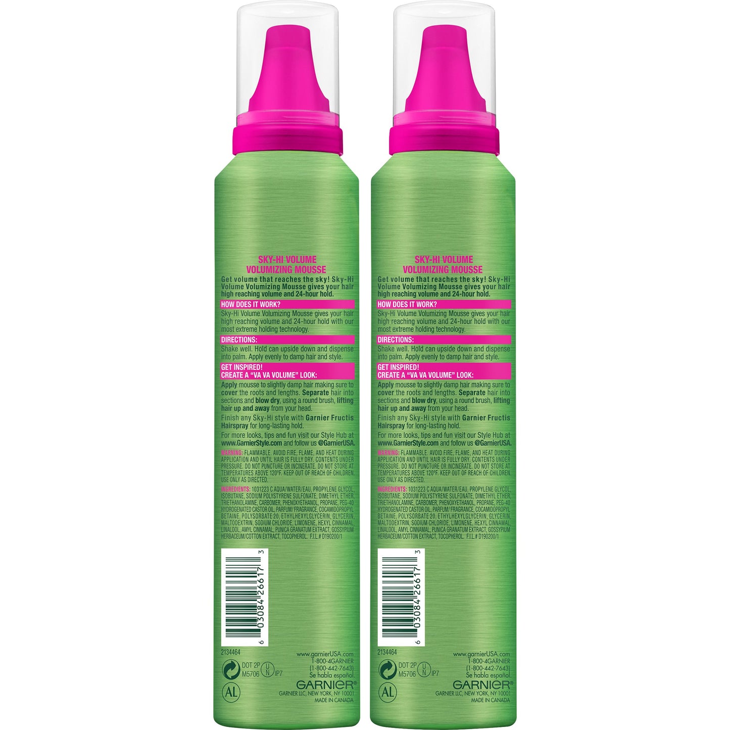 Garnier Hair Care Fructis Style Sky-Hi Volume Volumizing Mousse, 2 Count