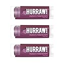 Hurraw! Raspberry Tinted Lip Balm, 3 Pack: (Sheer Berry Tint) Organic, Certified Vegan, Cruelty and Gluten Free. Non-GMO, 100% Natural Ingredients.