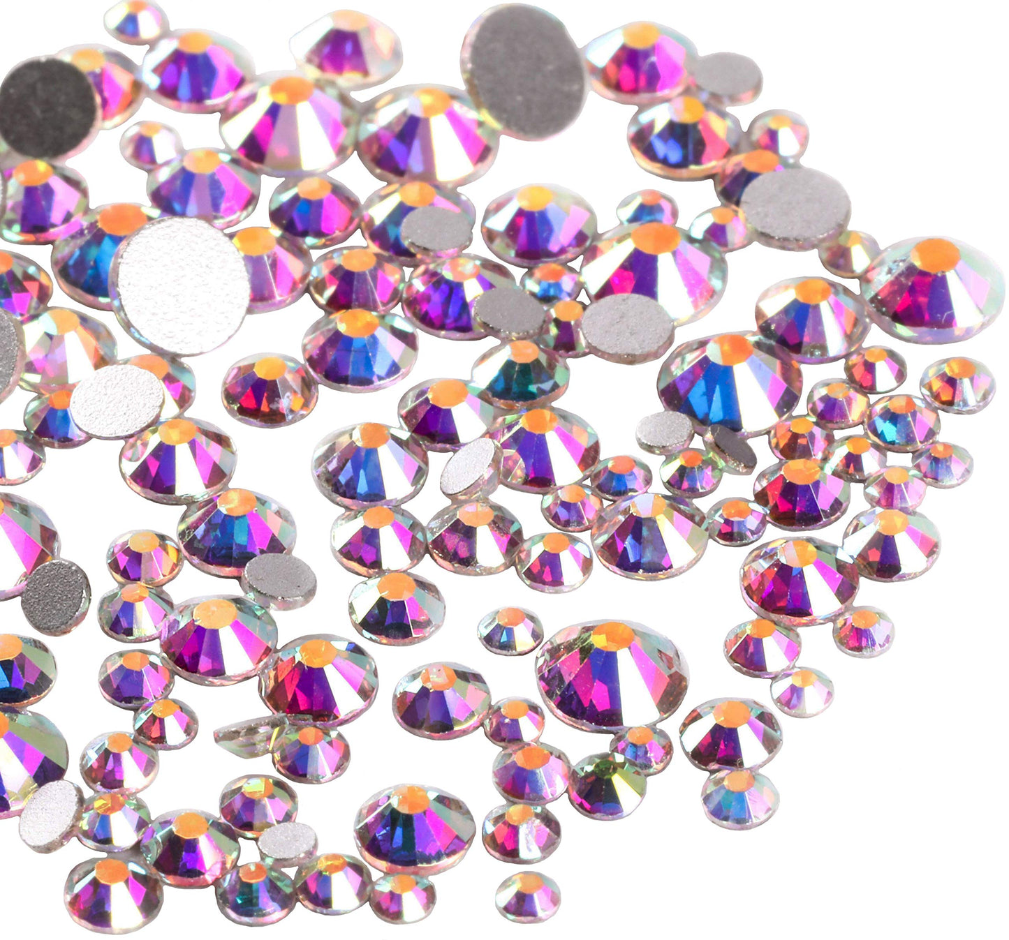Jollin Bedazzling Kit - 3456pcs Glass Flatback Rhinestones for Nails Art & Crafting, Bulk Crystal AB Gems Stones in 6 Sizes (SS4-SS12), Non-Hotfix