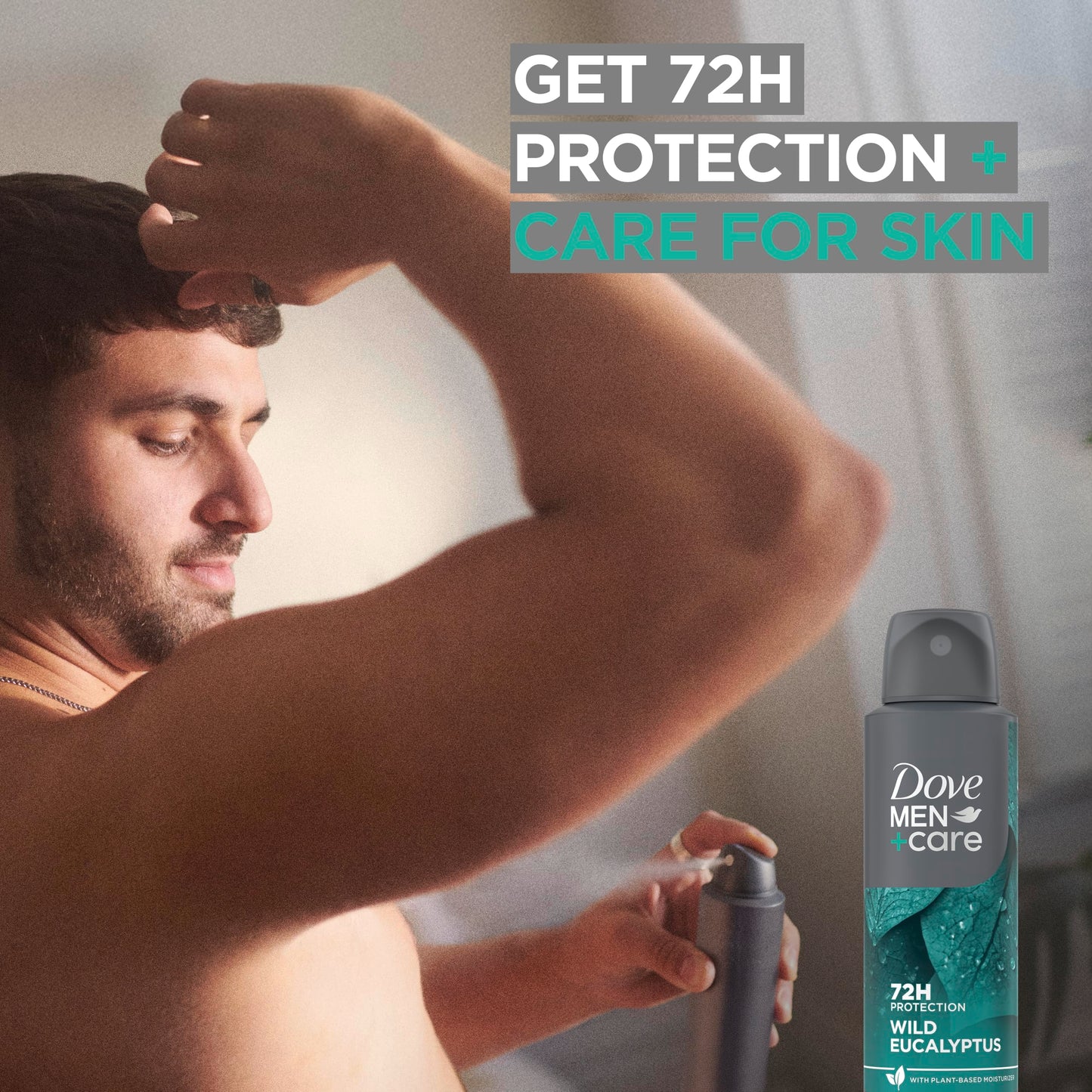 Dove Men+Care Antiperspirant Dry Spray 72H Protection Eucalyptus + Birch With a Plant-Based moisturizer 3.8 OZ