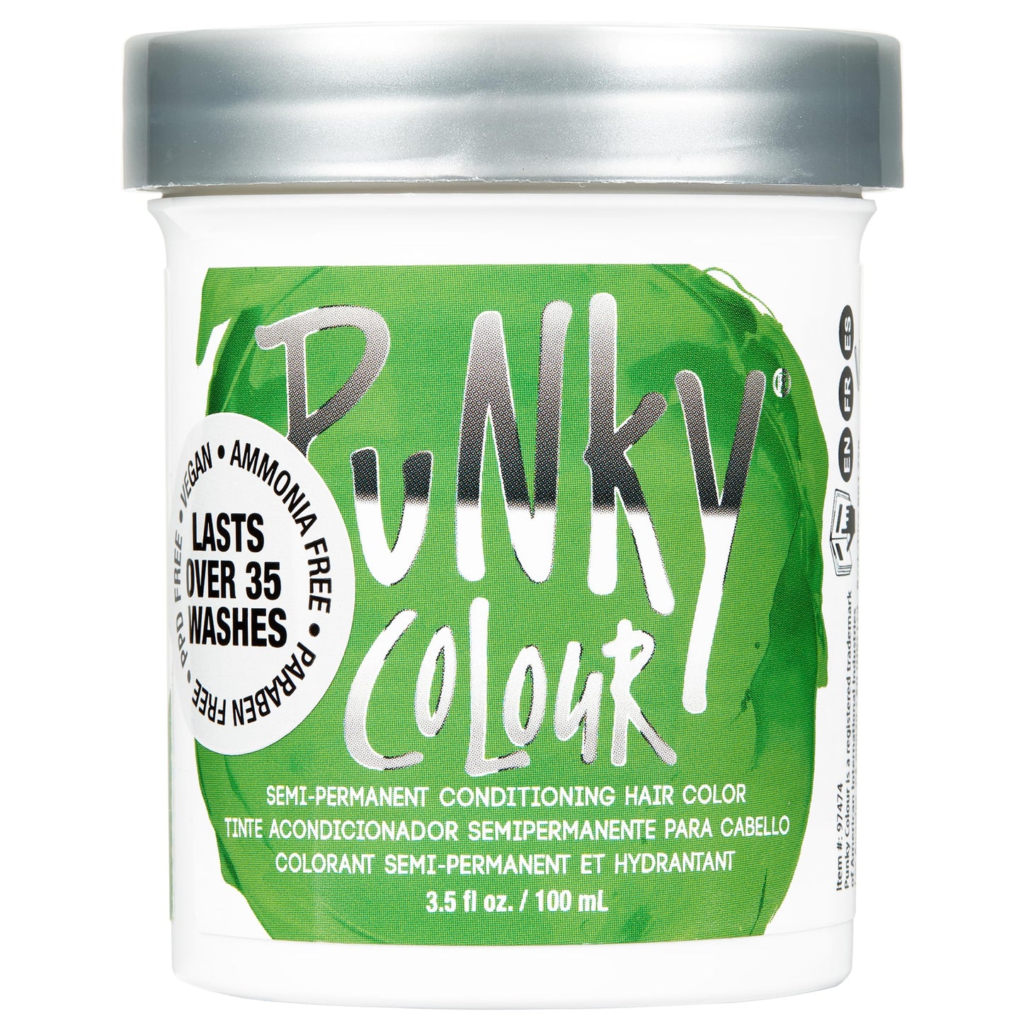 Punky Spring Green Semi Permanent Hair Color - Vegan & Cruelty-Free Conditioning Hair Dye, Lasts Up to 35 Washes, 3.5 fl oz