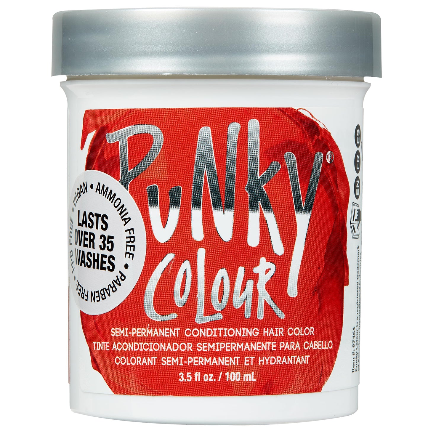 Punky Fire Semi Permanent Hair Color - Vegan & Cruelty-Free Conditioning Hair Dye, Lasts Up to 25 Washes, 3.5 fl oz