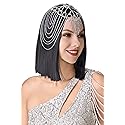 BABEYOND Vintage Style Roaring 20s Crystal Rhinestone Flapper Cap Headpiece Head Jewelry Chains