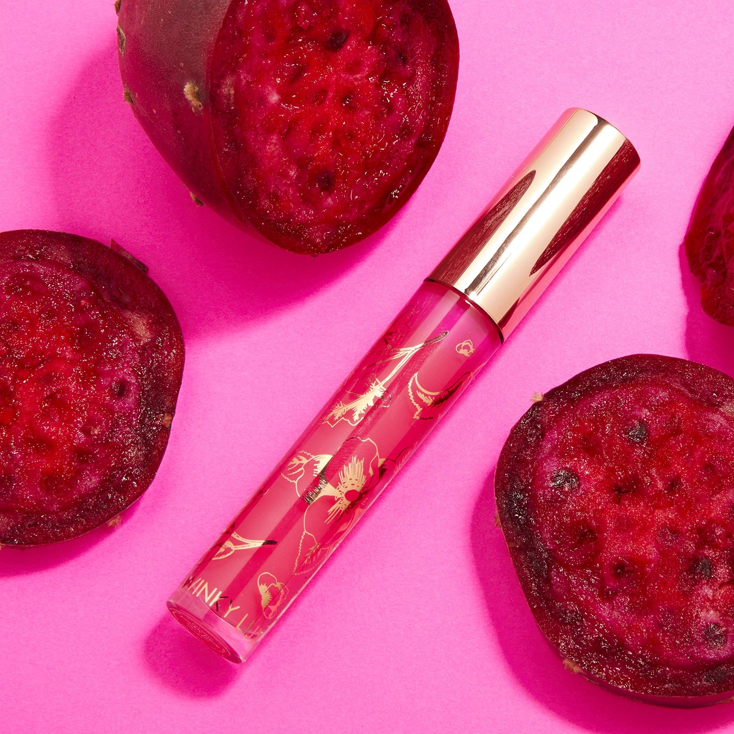 Winky Lux Prickly Pear Fruity Gloss pH Lip Stain, Non Sticky Lip Gloss, Tinted Lip Oil, Lip Lacquer, Yummy Fruit Lip Gloss, Jojoba Oil for Hydration