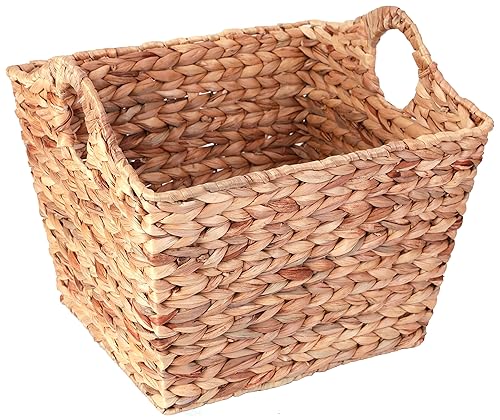 Vintiquewise Water Hyacinth Square Wicker Shelf Basket (Large)