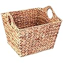 Vintiquewise Water Hyacinth Square Wicker Shelf Basket (Large)