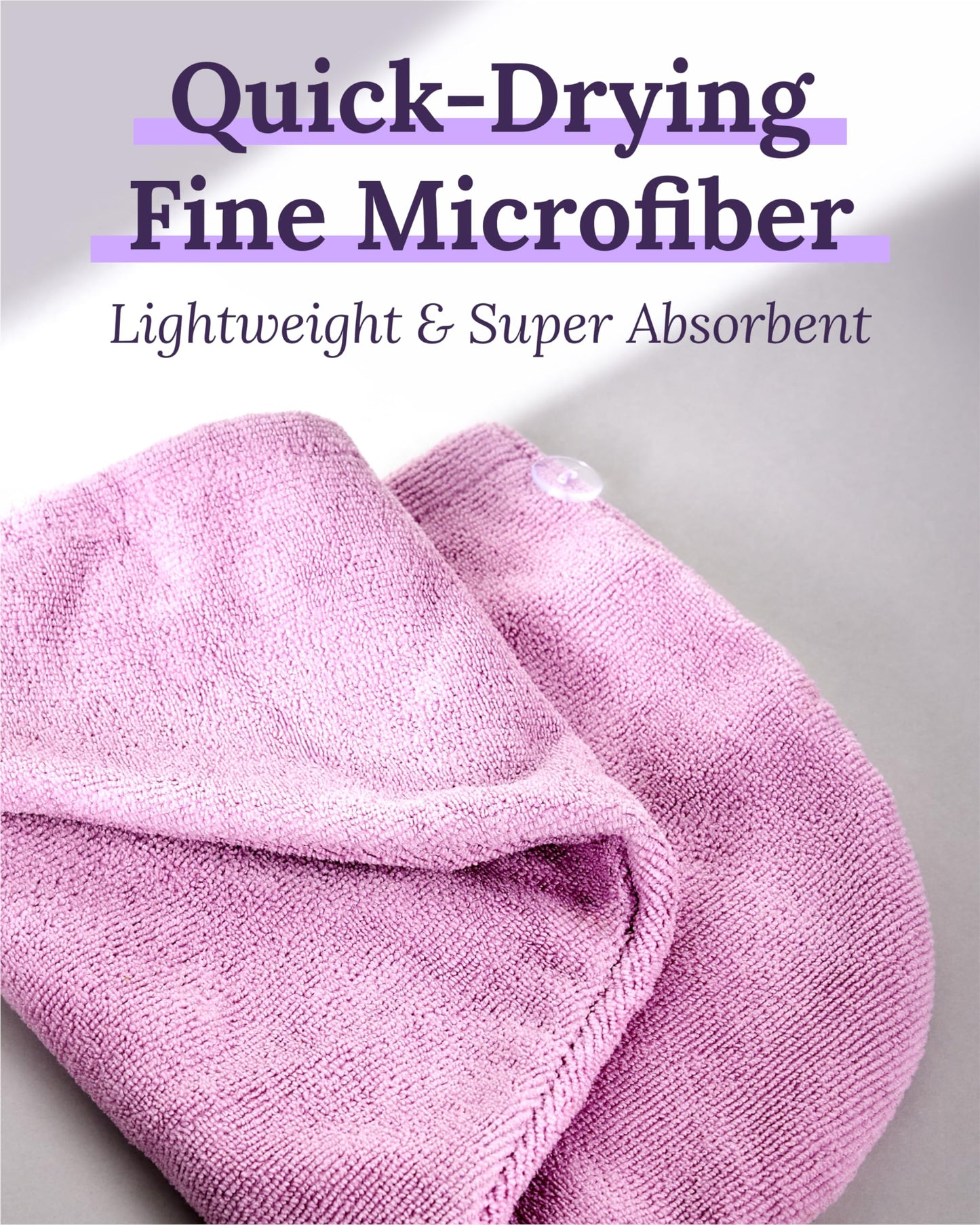 Keranique Microfiber Hair Towel Wrap - Quick Drying Head Turban for Women - Large Size Anti Frizz Wrap Towel - Anti Damage Around Head Hair Wrap…