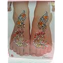 Indian Fashion Art Bollywood Feet Tattoo Sparkling Rhinestone Stick-On Reuseable Bindi (Gold)