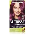 Garnier Nutrisse Ultra Color Nourishing Permanent Hair Color Cream, V2 Dark Intense Violet (1 Kit) Purple Hair Dye