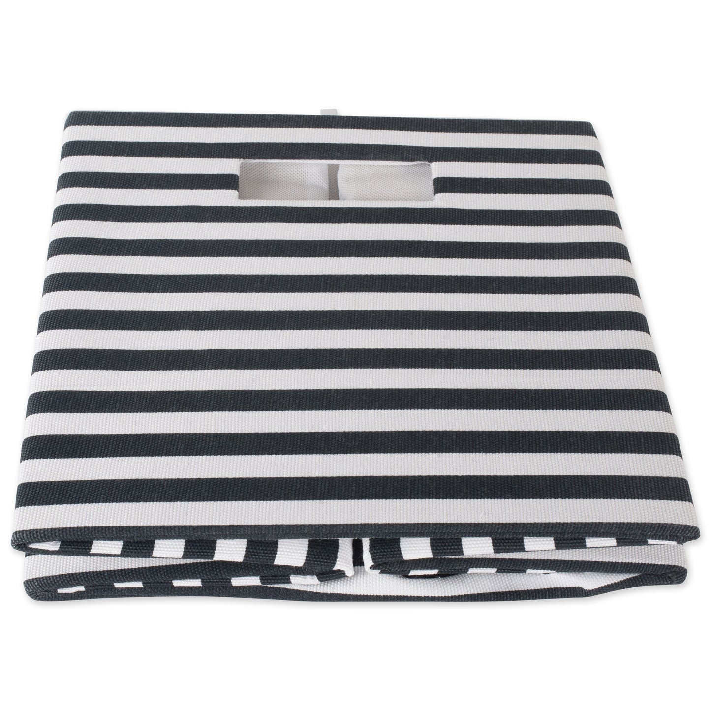 DII Collapsible Polyester Storage Cube, Pinstripe, Black, Large