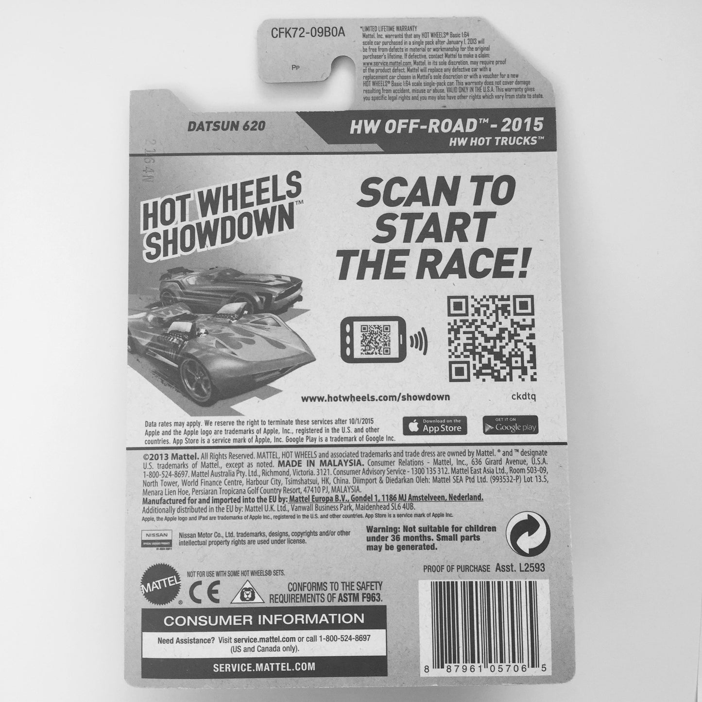 Hot Wheels 2015 Hot Trucks Datsun 620 Metalflake Green Card 125/250