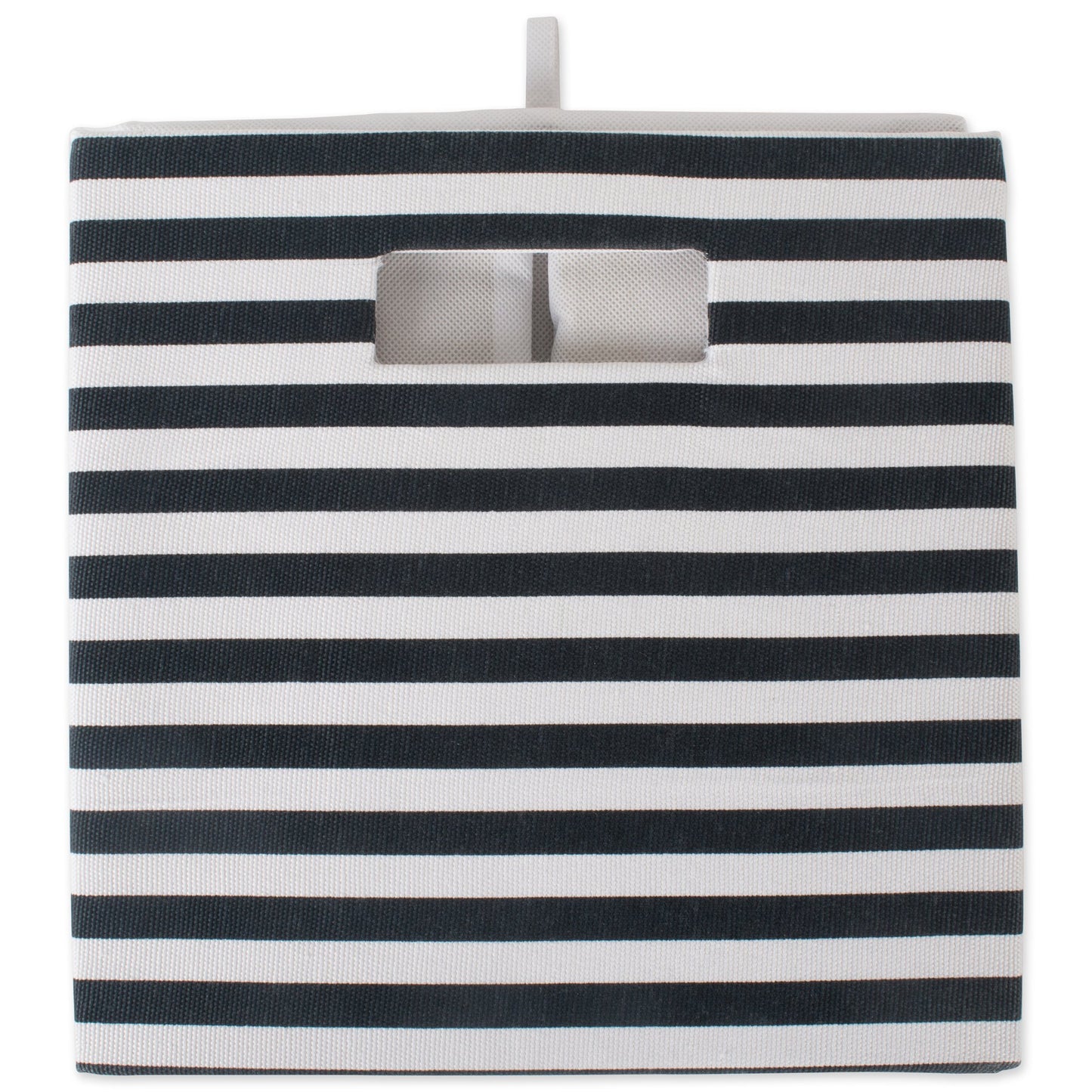 DII Collapsible Polyester Storage Cube, Pinstripe, Black, Large