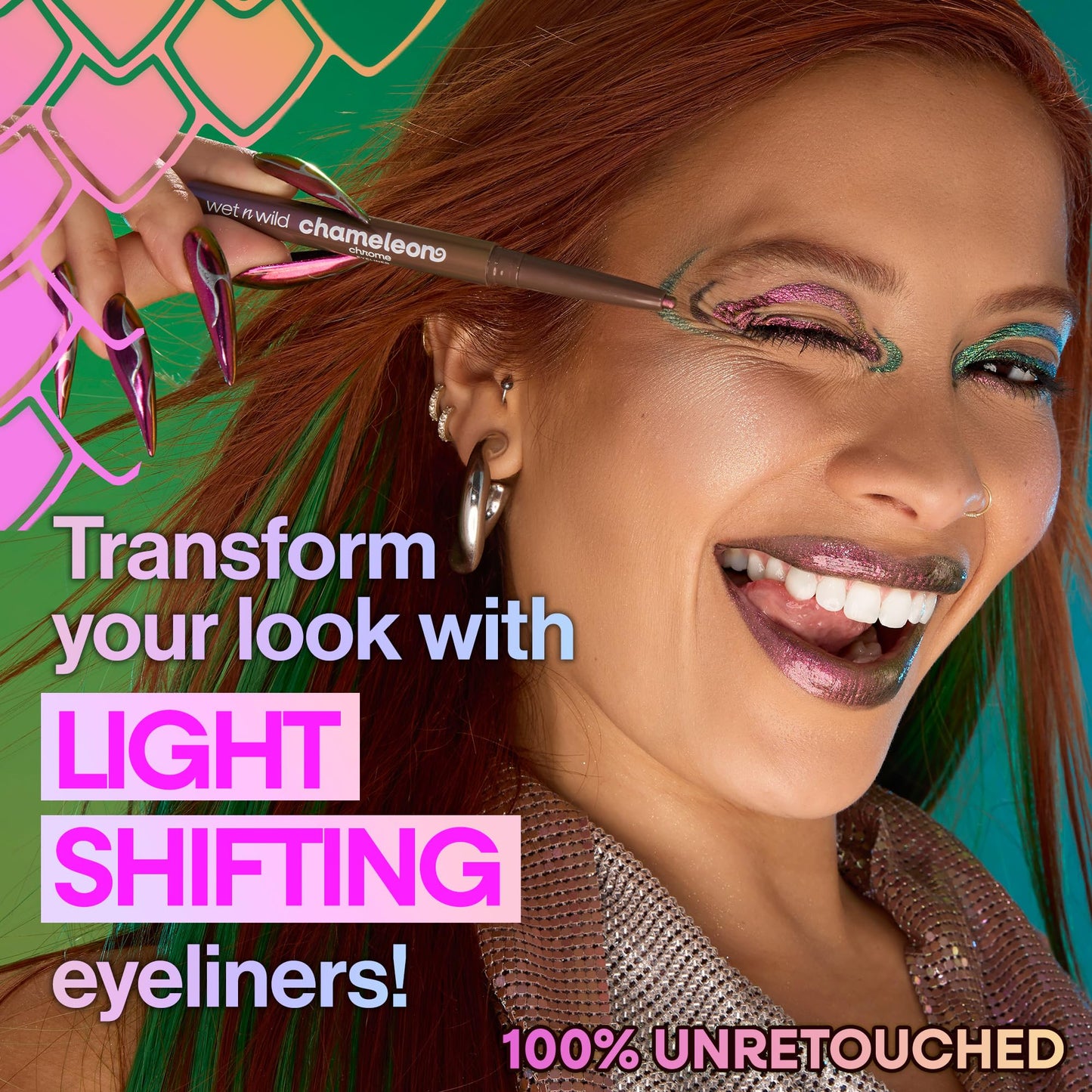 wet n wild Chameleon Chrome Eyeliner, Waterproof and Smudge-Proof, Multichrome Color Shift, Long-Lasting 18-Hour Wear, Cruelty-Free & Vegan - Electric