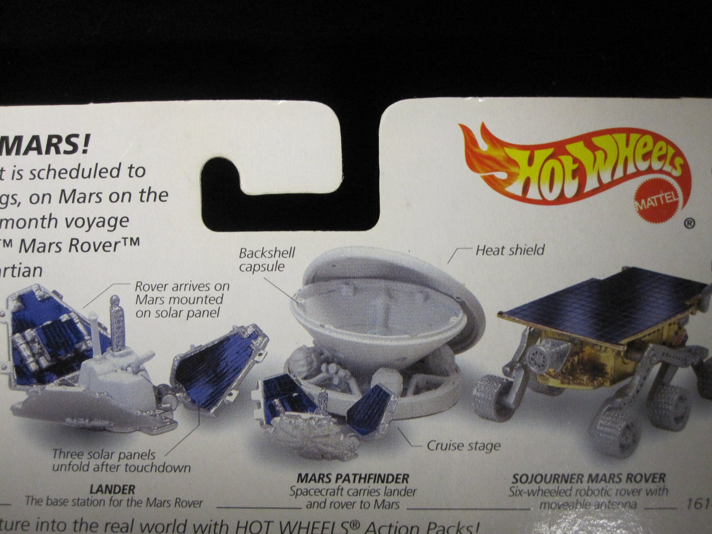 Hot Wheels JPL Sojourner Mars Rover Action Pack with Mission Accomplished July 4, 1997 Limited Edition 1:64 Scale Die Cast Play Set