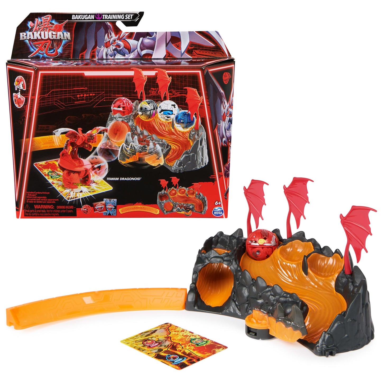 Bakugan Training Set with Titanium Dragonoid – Dragon Clan Themed Customizable Action Figure, Trading Cards & Playset for Kids Ages 6+
