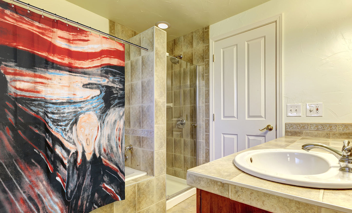 Carnation Home Fashions "The Scream Fabric Shower Curtain