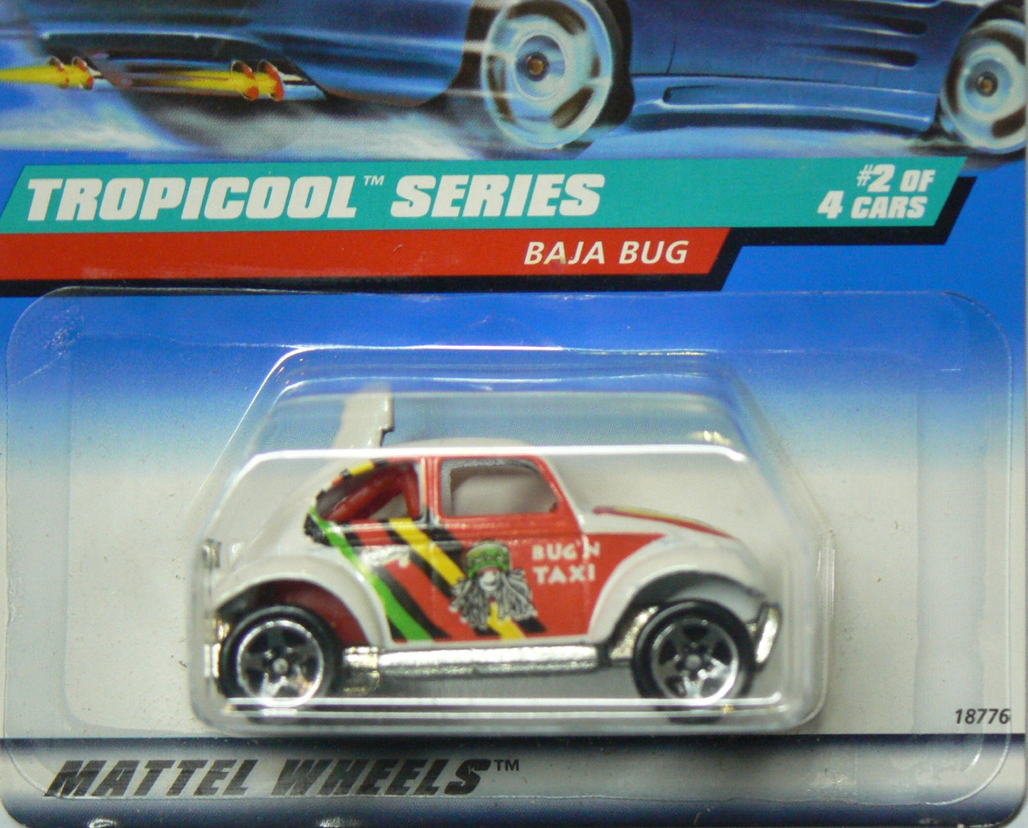 Hot Wheels Baja Bug #694 1998 Tropicool Series Same Size Wheels Blue/white Card