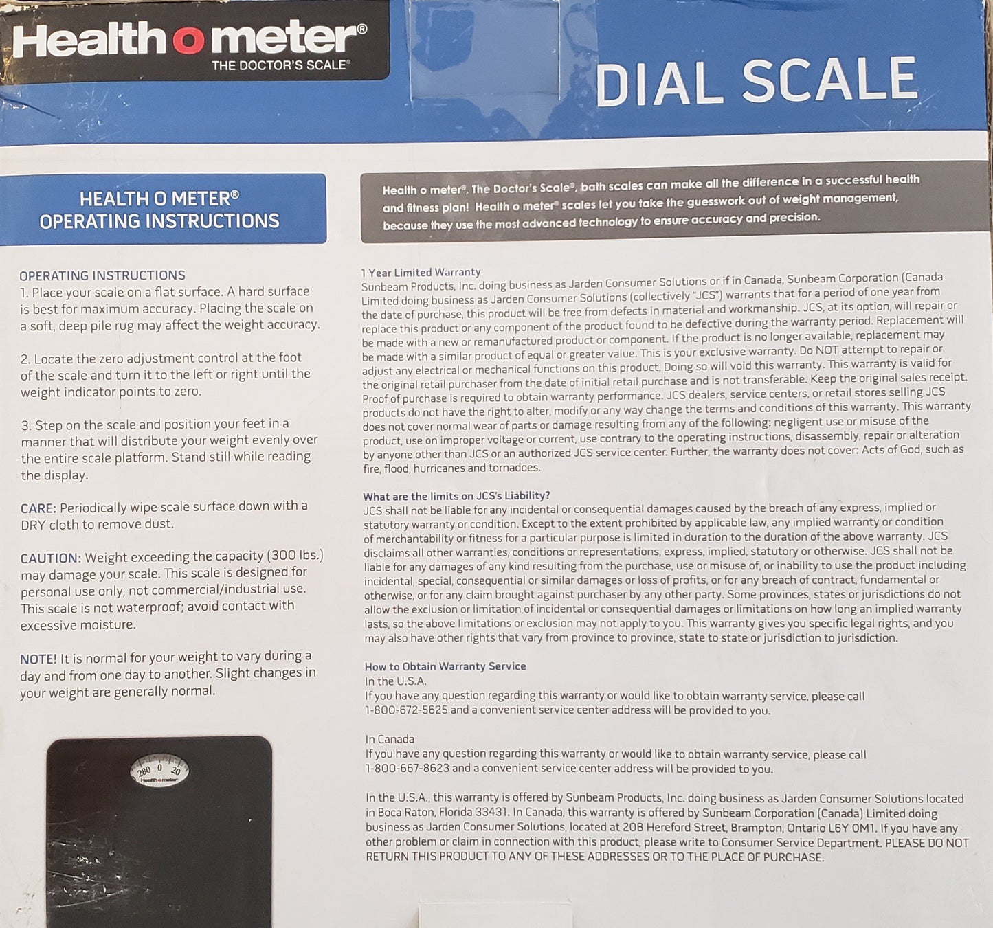 Health O Meter Dial Scale, Black