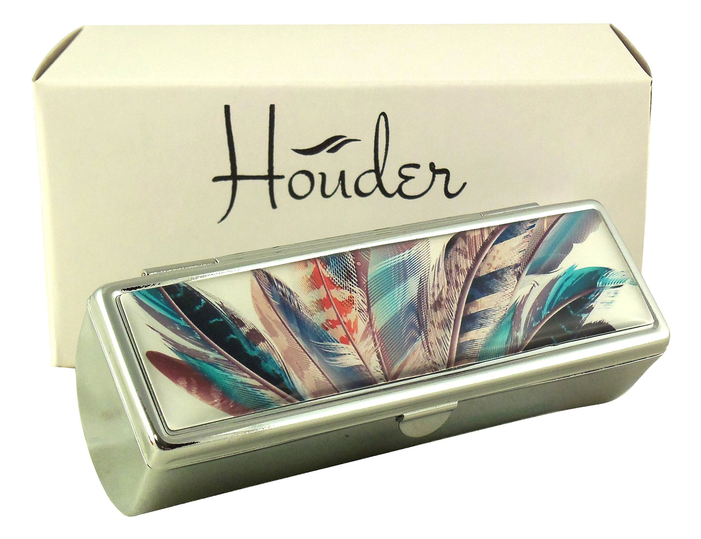 Houder Designer Lipstick Case with Mirror for Purse - Decorative Lipstick Holder with Gift Box - Velvet Lined - Protect Your Lipsticks in Style