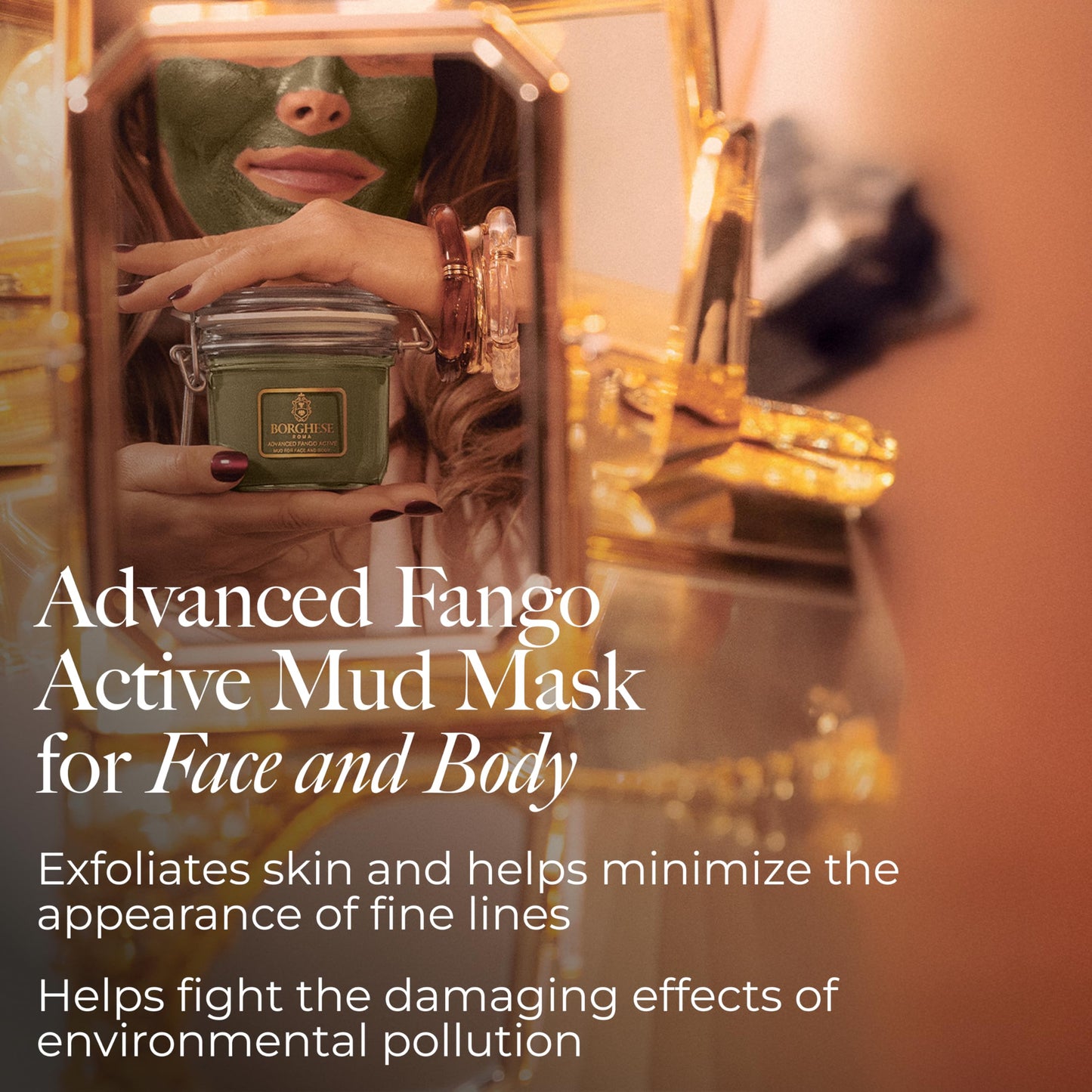 Borghese Advanced Fango Active Mud Mask for Face and Body - Exfoliating to Purifying Face Mask with Bentonite Clay & Hyaluronic Acid For Normal