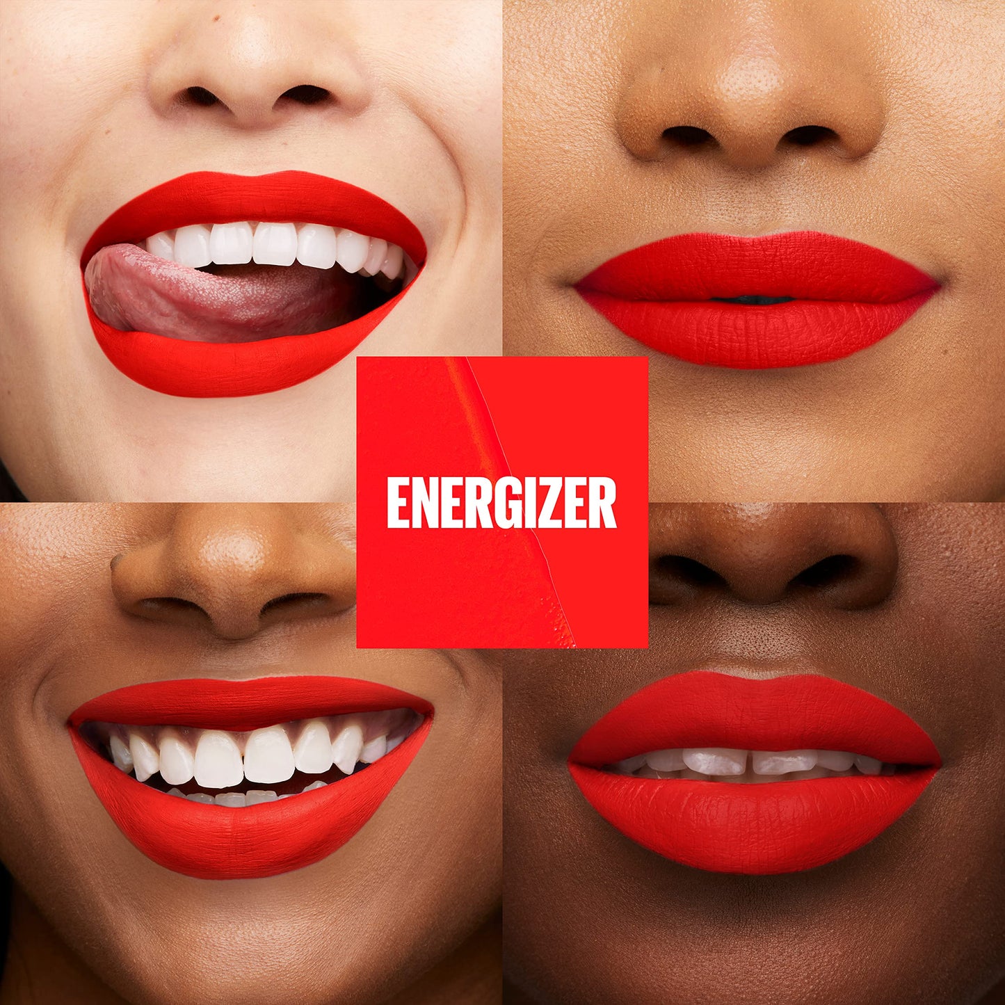 Maybelline Super Stay Matte Ink Liquid Lip Color, Moodmakers Lipstick Collection, Long Lasting, Transfer Proof Lip Makeup, Energizer, Bright Red, 1