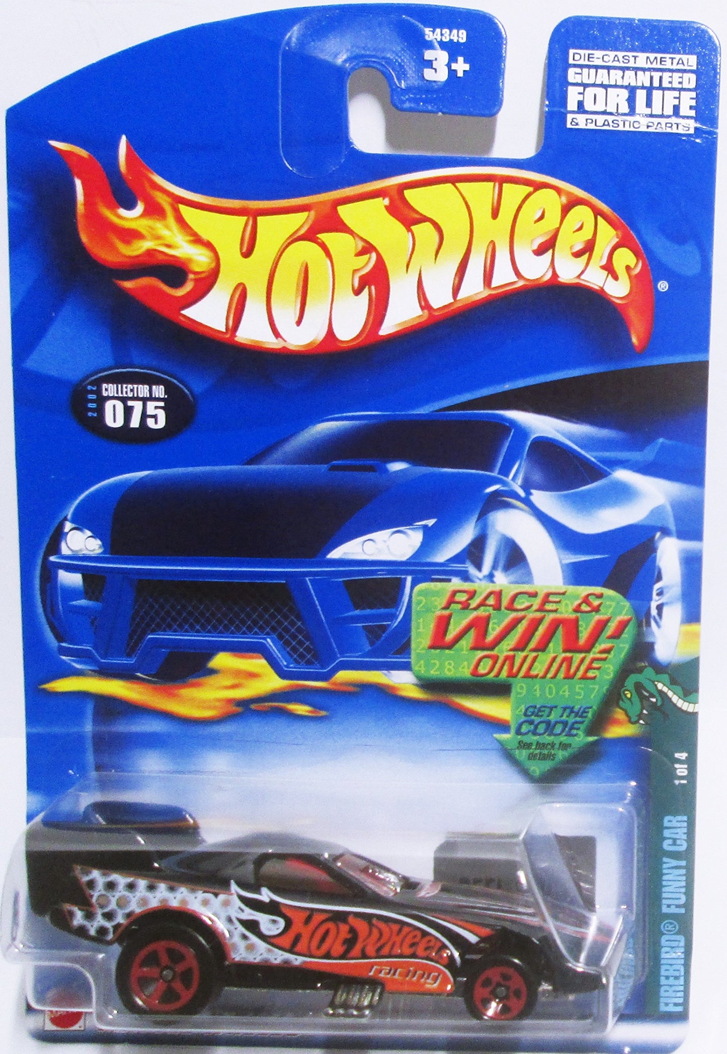 Cold Blooded Series #1 Firebird Funny Car #2002-75 Collectible Collector Car Mattel Hot Wheels