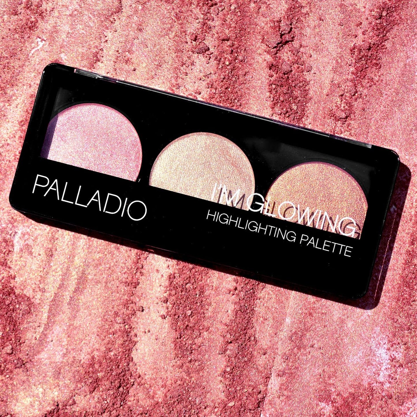 Palladio I'm Glowing Illuminating Highlighting Palette, Glow Bronzer Powder Makeup Set, High Pigmented Shimmery Colors, neutral