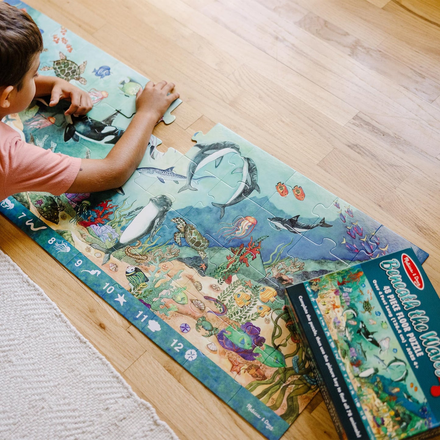 Melissa & Doug Search and Find Beneath The Waves Floor Puzzle (48 pcs, Over 4 feet Long) - FSC Certified