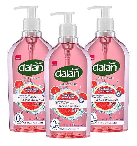 Dalan Pink Grapefruit Multicare Ultra Moisturizing Liquid Hand Soap for Normal and Dry Hands Fresh Clean and Soft Feeling (13.5 Fl Oz / 400 mL (Pack