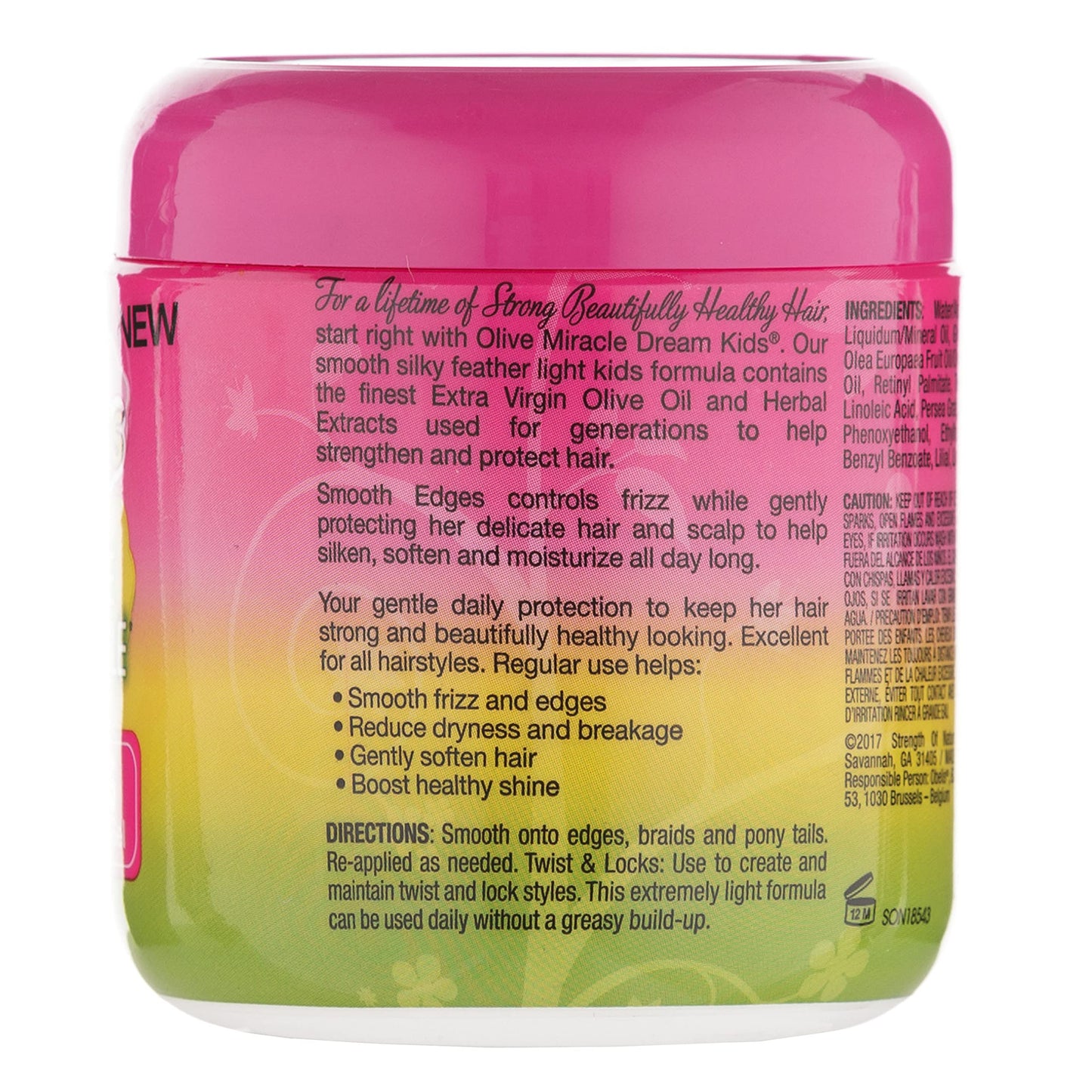 African Pride Dream Kids Olive Miracle Smooth Edges Anti-Frizzy Conditioning Gel - Contains Olive Oil, Reduces Hair Dryness & Breakage, 6 Oz