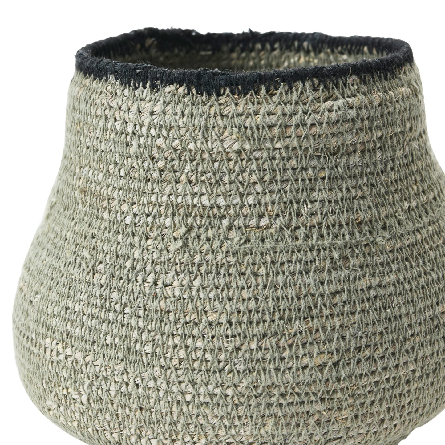 Bloomingville Hand-Woven Seagrass, Grey & Black Basket, AH1801