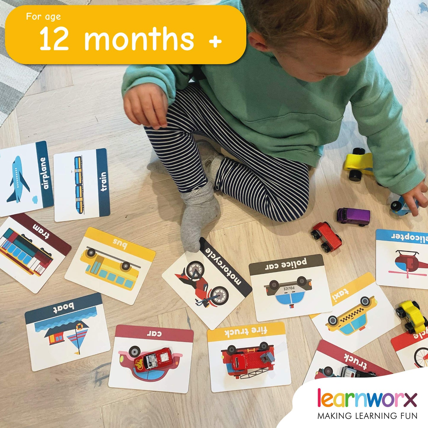 LearnWorx 101 Baby Flash Cards for Toddlers Ages 1–3 – Award-Winning First Words & Numbers Learning Cards, Speech & Play Toy for Preschool Kids
