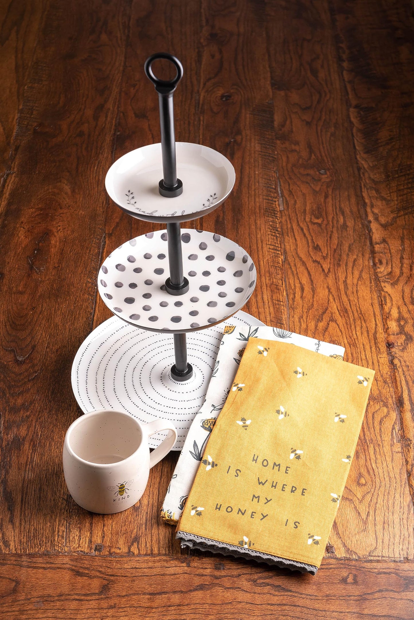 Karma Daisy Tea Towel - 100% Cotton Hand Towels for The Kitchen - Modern Home Decor - White 28.00" x 20.00"