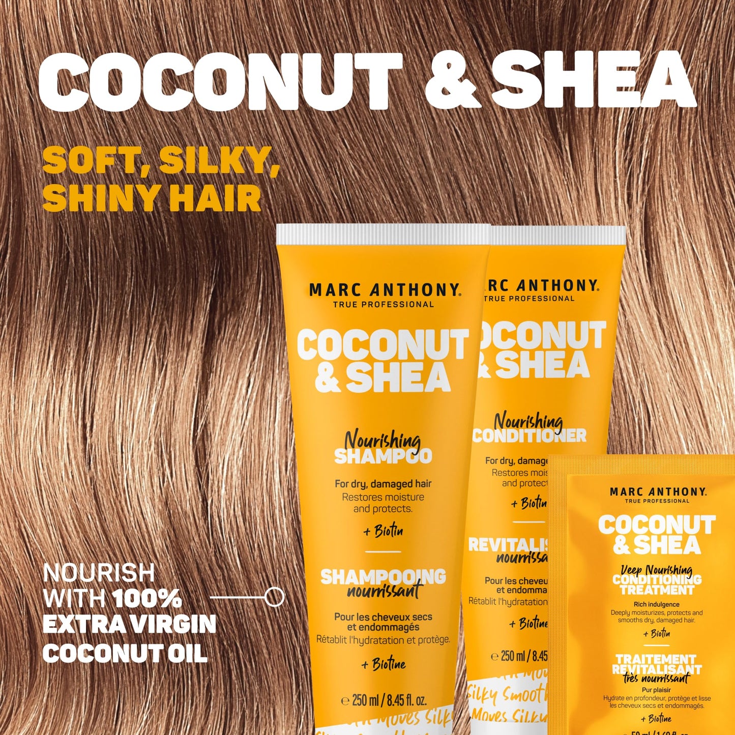 Marc Anthony Coconut & Shea Travel Size Shampoo, Conditioner, and Mask